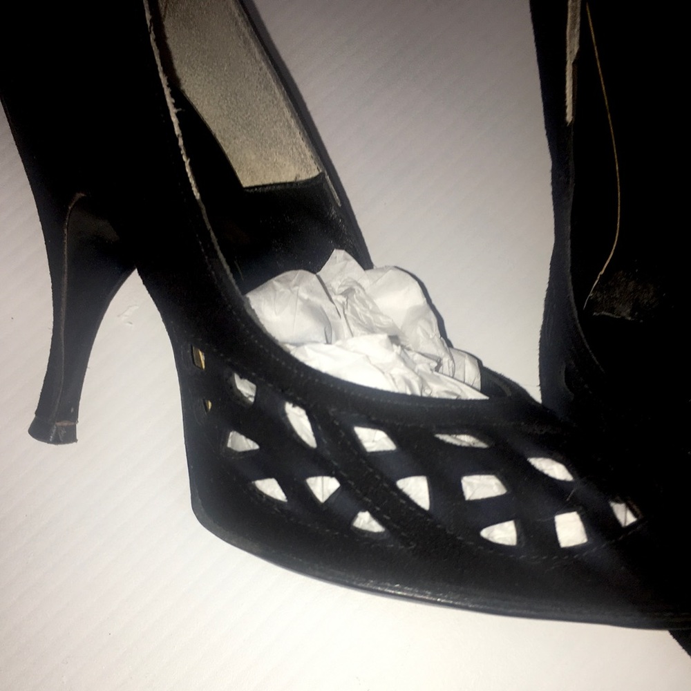 Vintage 1950’s Stiletto Heals Suede Cut Out Shoes
